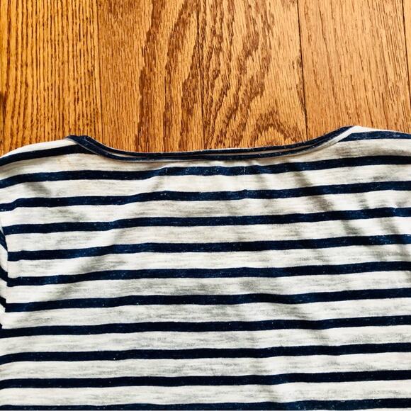 Max Studio London Striped Blue and White Long Sleeves Top Women’s Size M - Picture 10 of 11